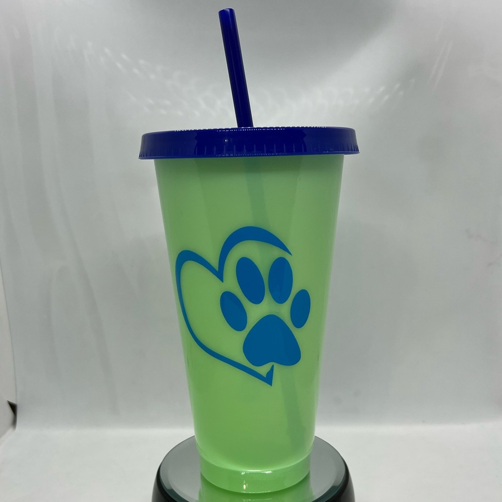Color Changing Cold Cup 24oz 709ml I HEART DOGS ❤️ PAW NWOT